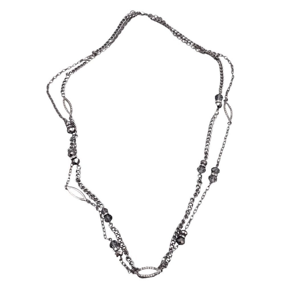 Simply Vera by Vera Wang Faceted Beaded Rhinestone Station Chain Necklace